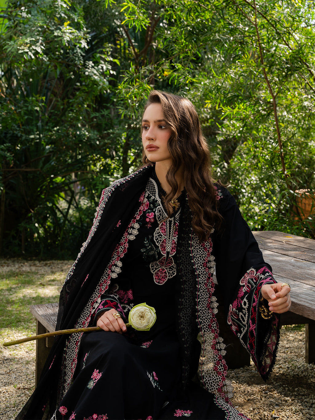 3PC LAWN EMBROIDERED SHIRT WITH KHADDI NET EMBROIDERED DUPATTA AND TROUSER-BIC-4852