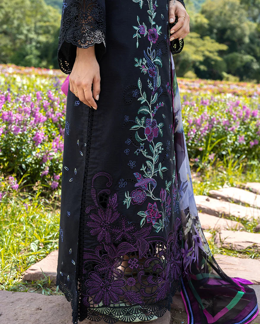 3PC LAWN Embroidered SHIRT WITH Printed Silk DUPATTA AND TROUSER - JN 202