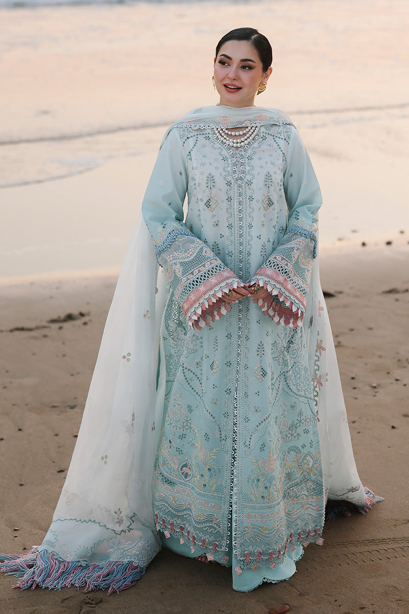 3PC LAWN CHIKANKAARI EMBROIDERED SHIRT WITH KHAADI NET EMBROIDERED DUPATTA AND TROUSER-BIC-4789