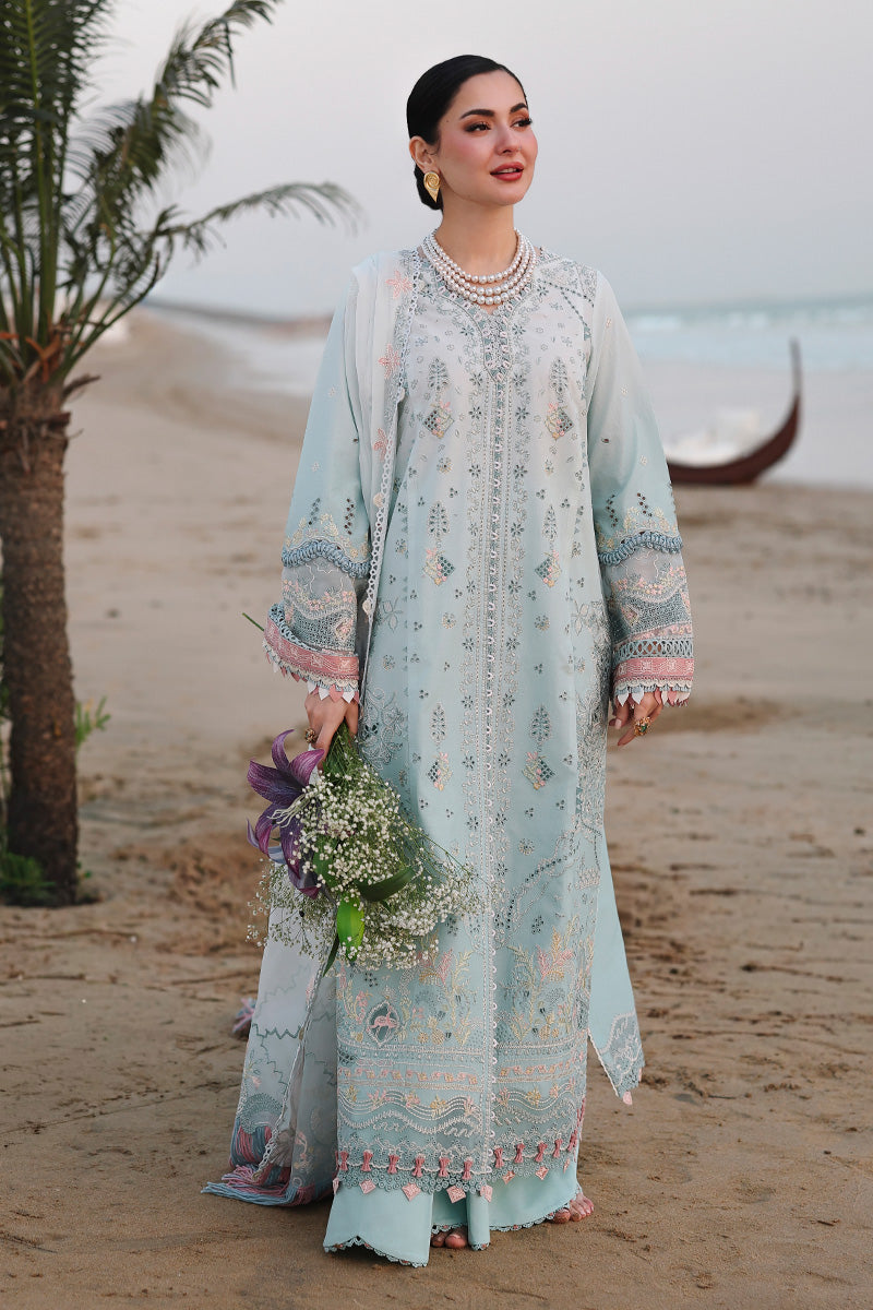 3PC LAWN CHIKANKAARI EMBROIDERED SHIRT WITH KHAADI NET EMBROIDERED DUPATTA AND TROUSER-BIC-4789