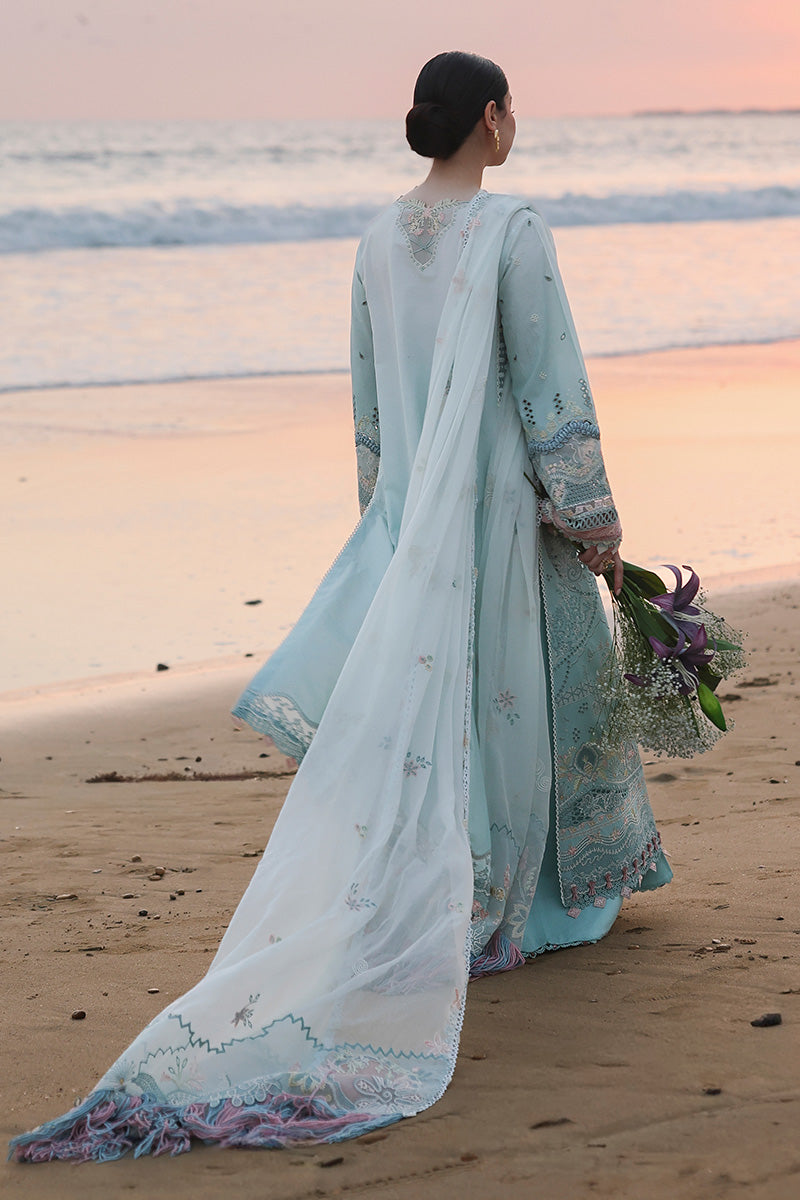 3PC LAWN CHIKANKAARI EMBROIDERED SHIRT WITH KHAADI NET EMBROIDERED DUPATTA AND TROUSER-BIC-4789