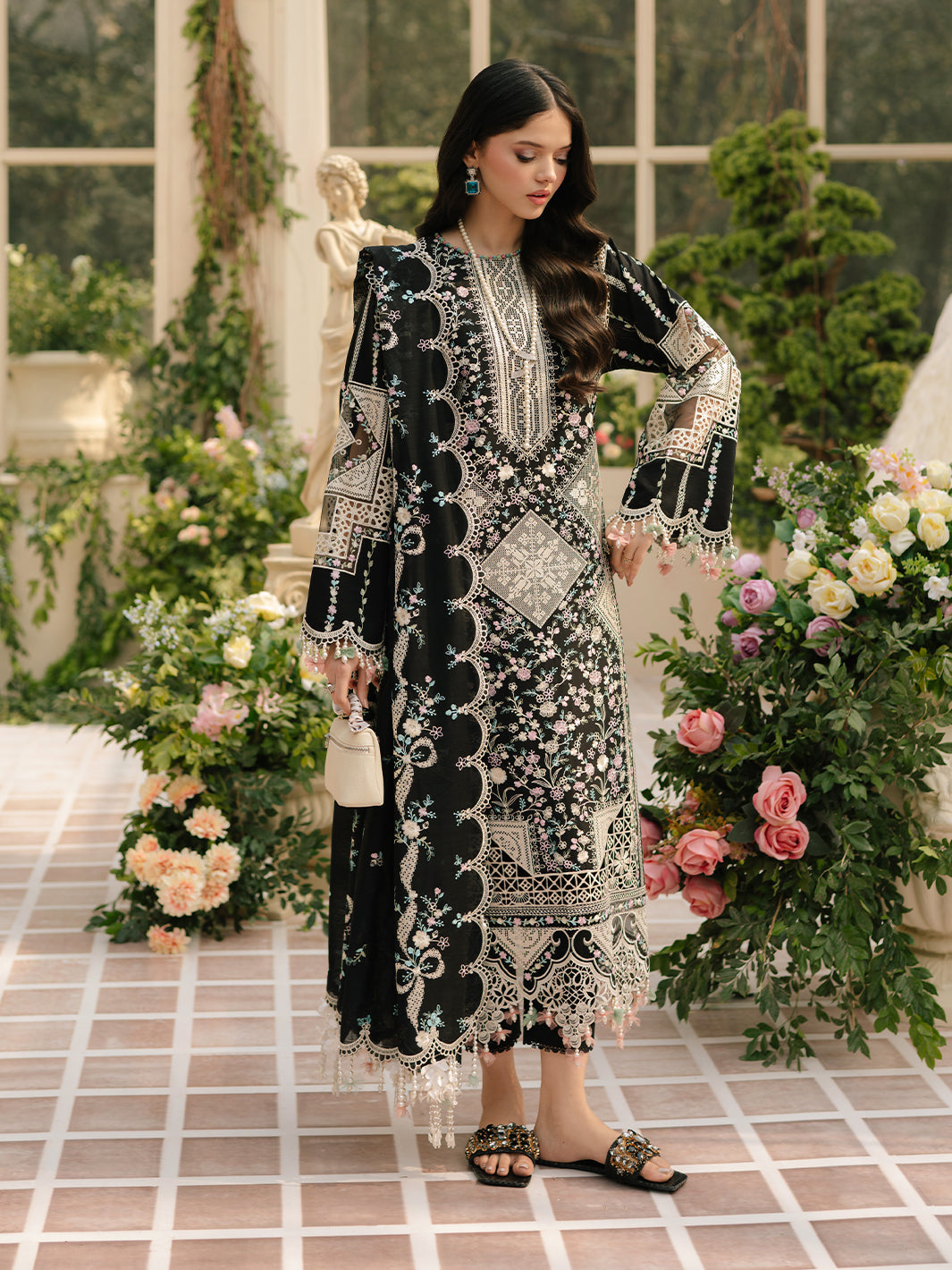 3PC LAWN HEAVY EMBROIDERED SHIRT WITH KHADDI NET EMBROIDERED DUPATTA & LAWN TOUSER-BIC-4725