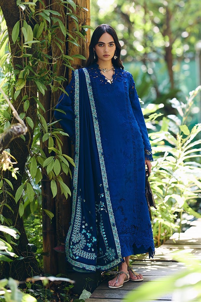 3PC LAWN EMBROIDERED SHIRT WITH KHAADI NET EMBROIDERED DUPATTA AND TROUSER-BIC-4815