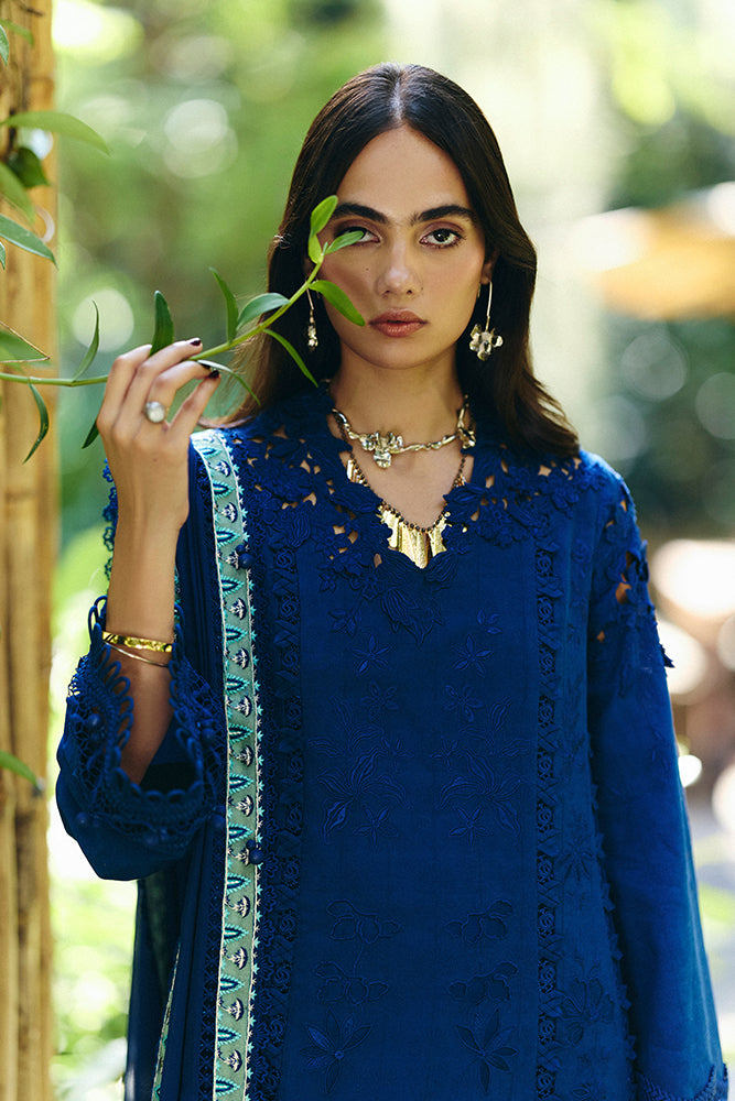 3PC LAWN EMBROIDERED SHIRT WITH KHAADI NET EMBROIDERED DUPATTA AND TROUSER-BIC-4815