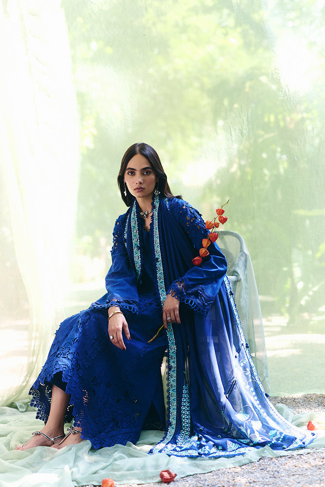 3PC LAWN EMBROIDERED SHIRT WITH KHAADI NET EMBROIDERED DUPATTA AND TROUSER-BIC-4815