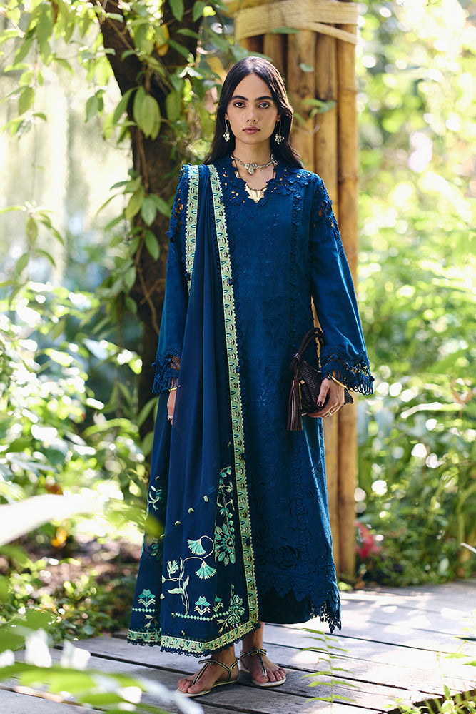 3PC LAWN EMBROIDERED SHIRT WITH KHAADI NET EMBROIDERED DUPATTA AND TROUSER-BIC-4815