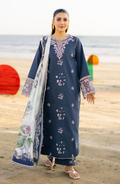 3PC LAWN EMBROIDERED SHIRT WITH CHIFFON PRINT DUPATTA AND EMB TROUSER-BIC-4845