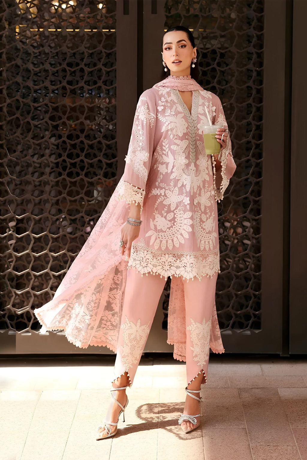 Lawn-3PC Embroidered With Chiffon Digital Printed Dupatta - 5277 FS