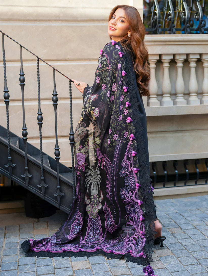 Lawn-3PC Chikankari Embroidered With Digital Printed Jacquard Dupatta-5240 FS