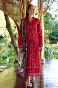 3PC LAWN EMBROIDERED SHIRT WITH CHIFFON PRINT DUPATTA AND EMB TROUSER-BIC-4810