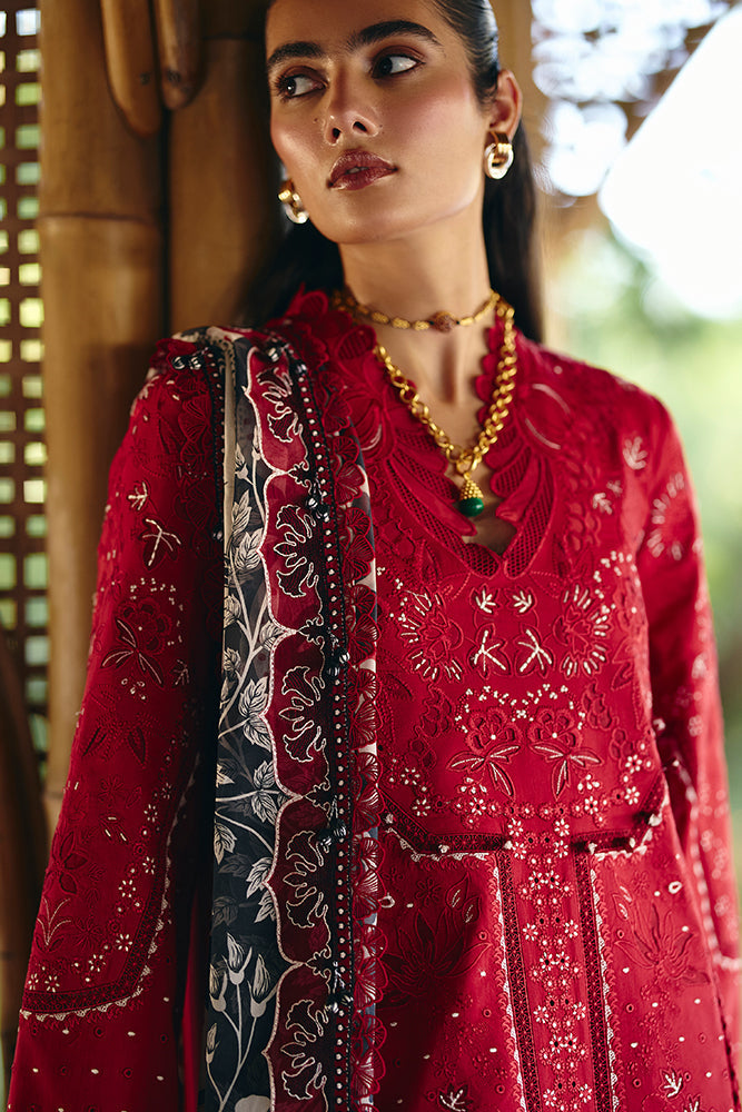 3PC LAWN EMBROIDERED SHIRT WITH CHIFFON PRINT DUPATTA AND EMB TROUSER-BIC-4810