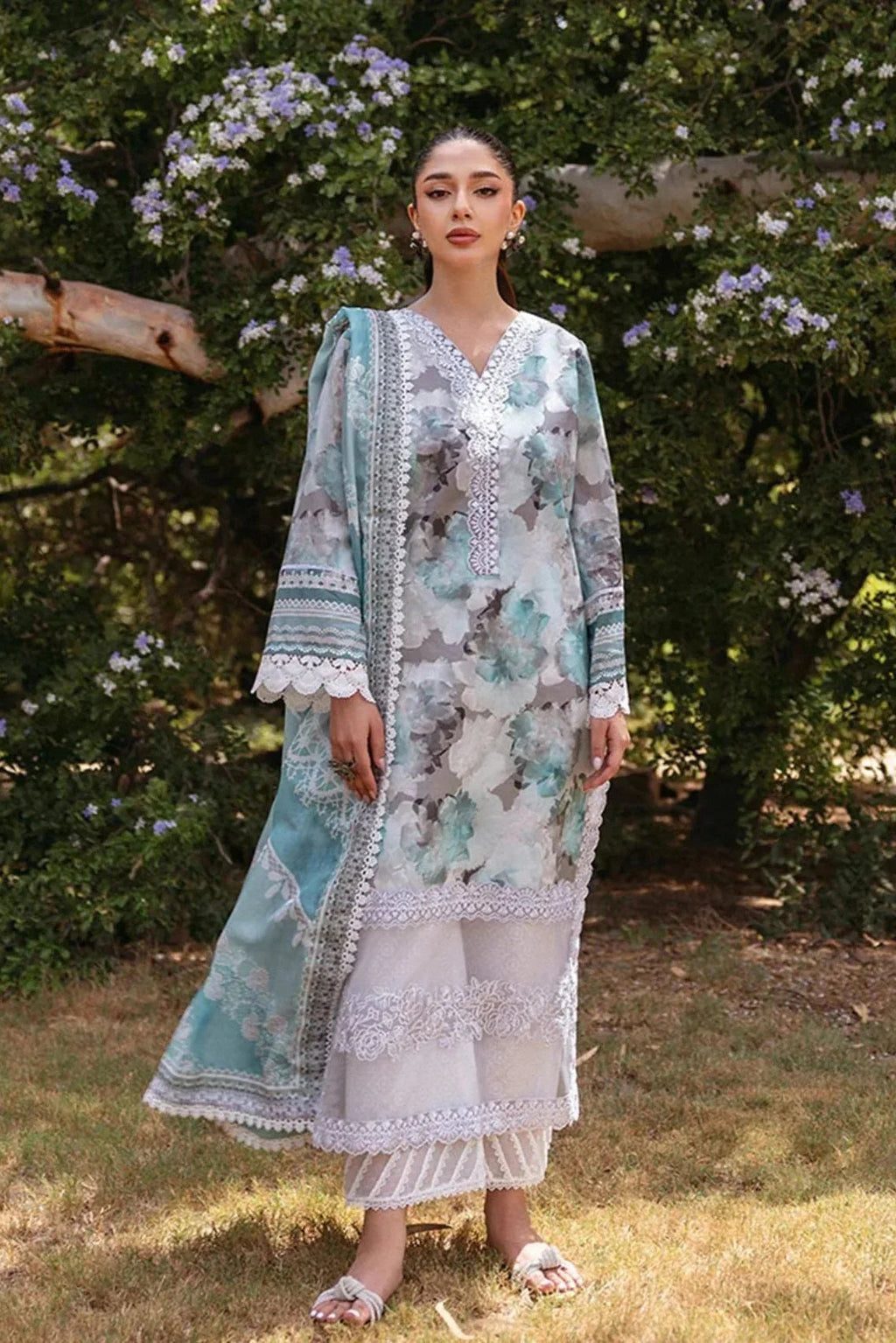 3PC Lawn Printed Shirt With Digital Printed Dupatta-1624 FS