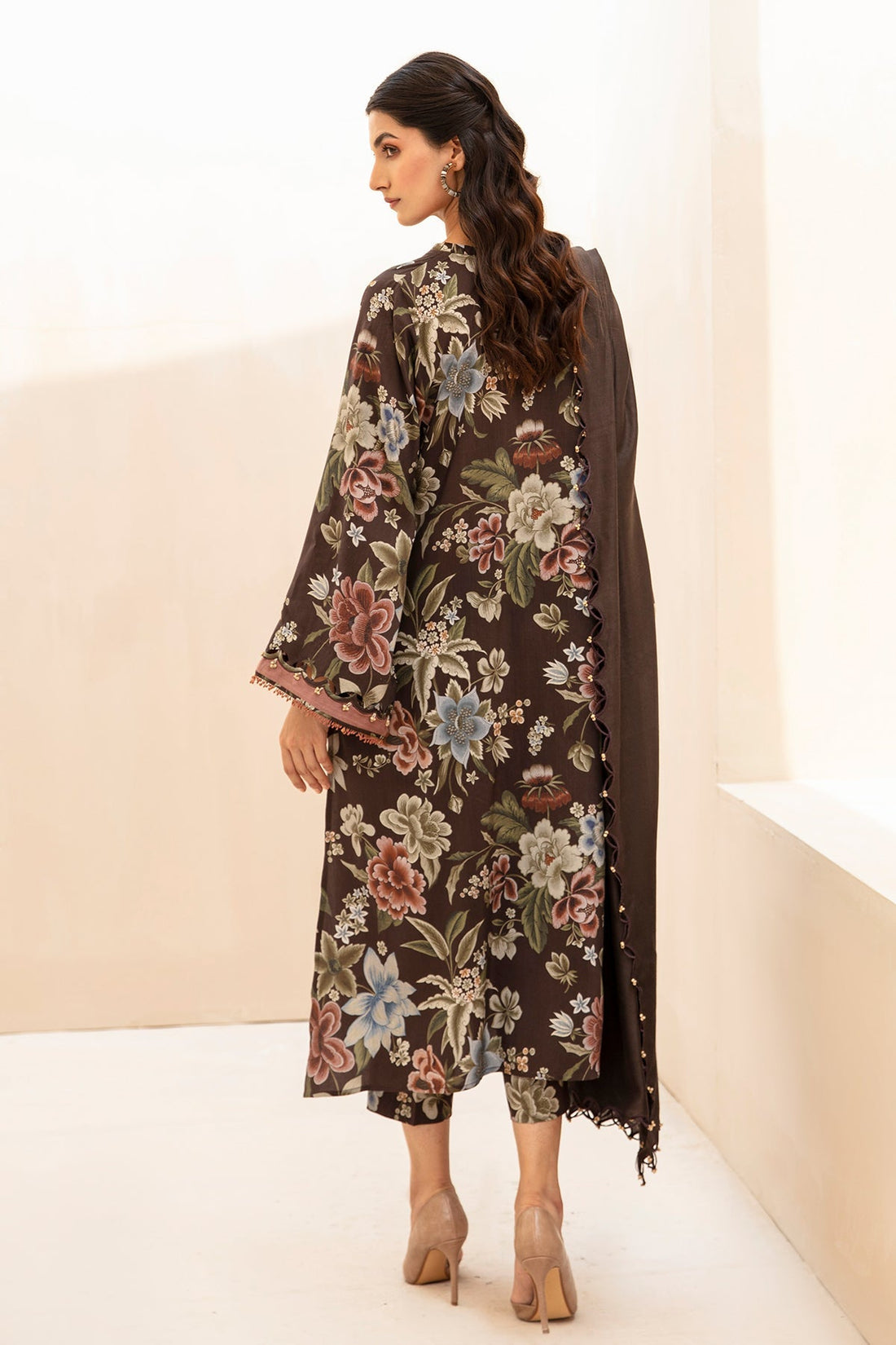 3PC Lawn Printed Shirt With Voile Printed Dupatta-1510 FS