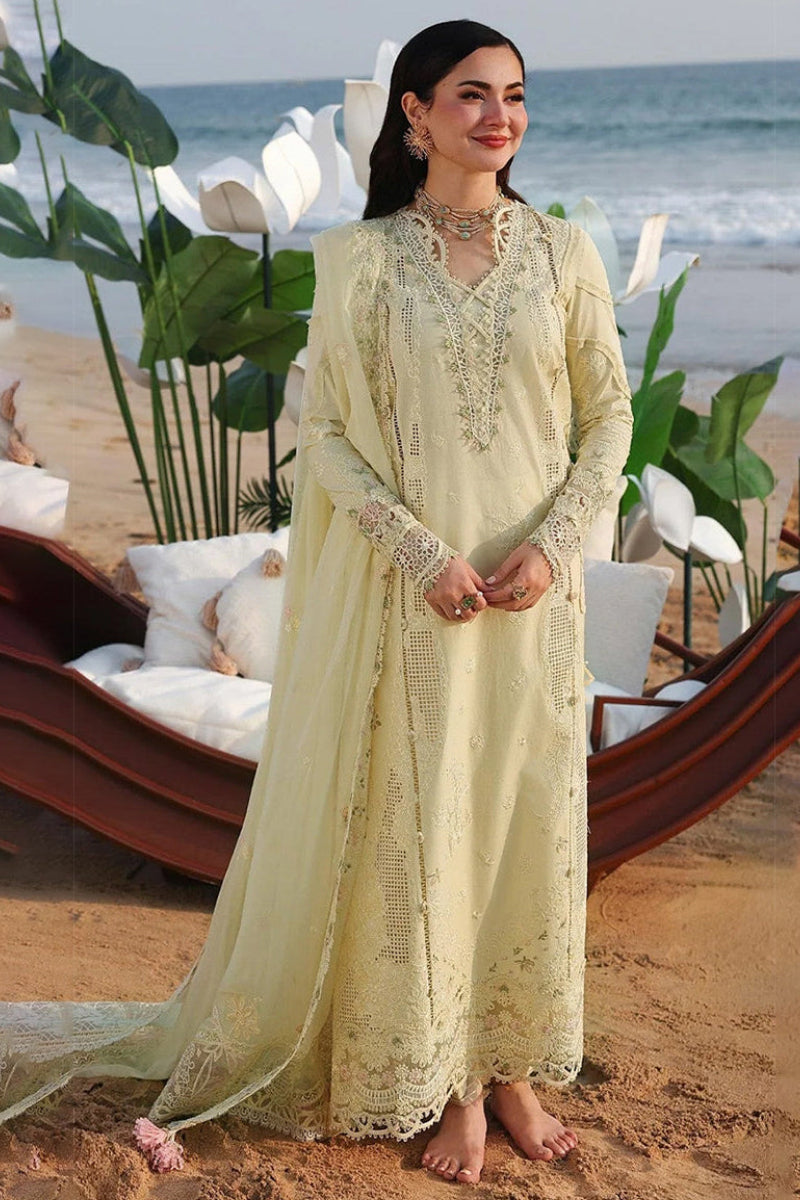 Lawn-3PC Embroidered Shirt with Organza Embroidered Dupatta - 5213 FS