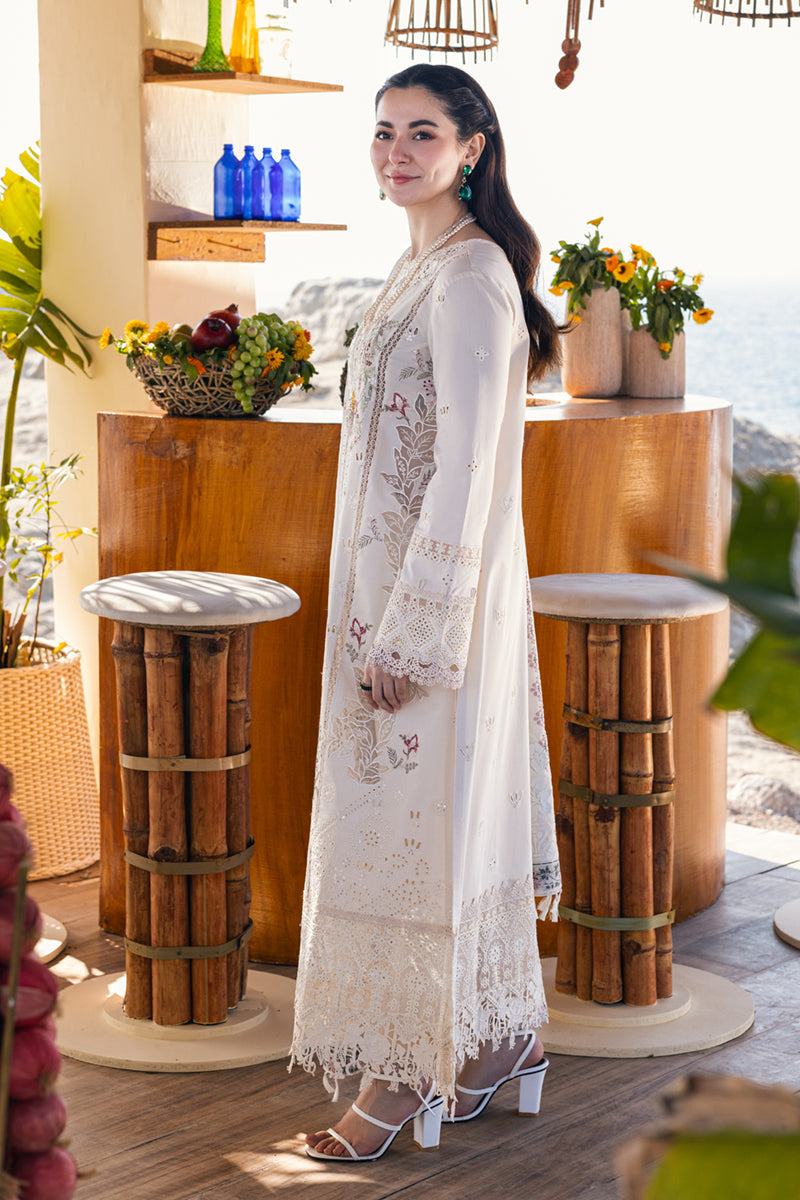 3PC LAWN EMBROIDERED SHIRT WITH CHIFFOON EMBROIDERED PRINT DUPATTA AND EMB TROUSER-BIC-4652