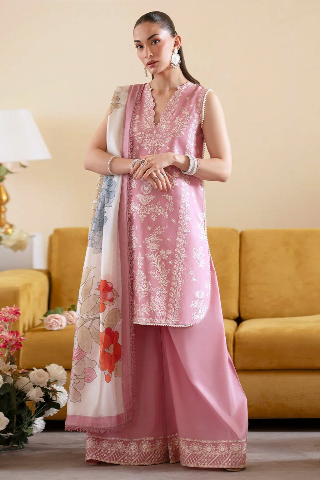 Lawn-3PC Embroidered With Chiffon Digital Printed Dupatta-5224 FS