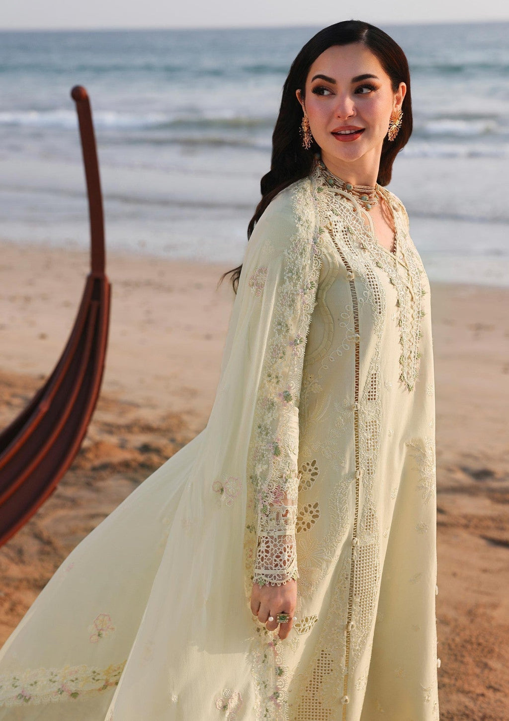 Lawn-3PC Embroidered Shirt with Organza Embroidered Dupatta - 5213 FS