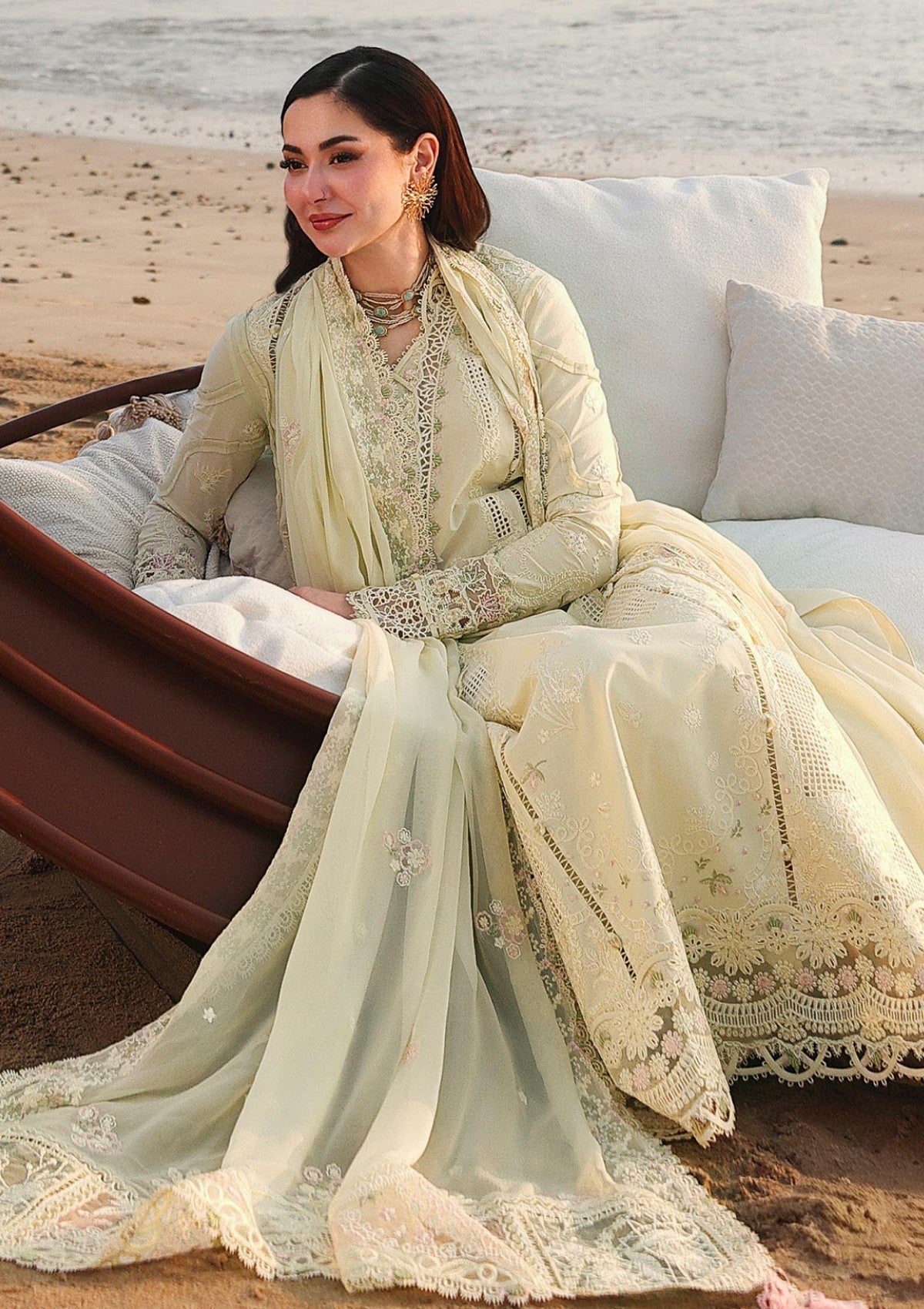 Lawn-3PC Embroidered Shirt with Organza Embroidered Dupatta - 5213 FS