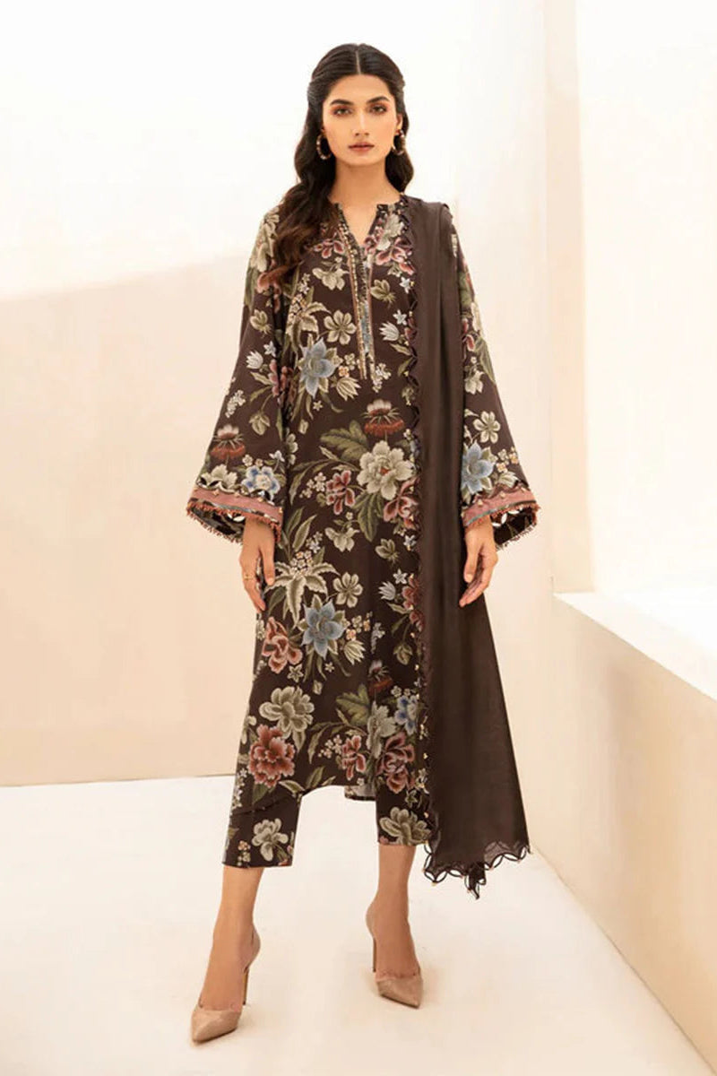 3PC Lawn Printed Shirt With Voile Printed Dupatta-1510 FS