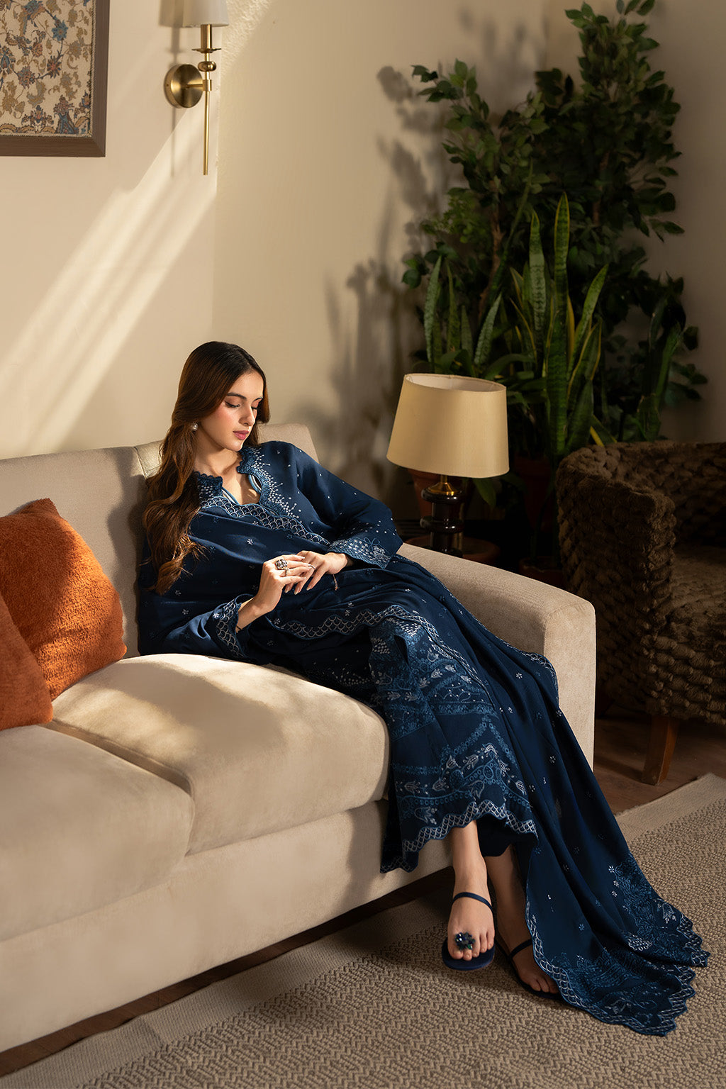 3PC LAWN EMBROIDERED SHIRT WITH KHADDI NET EMBROIDERED DUPATTA AND TROUSER-BIC-4675