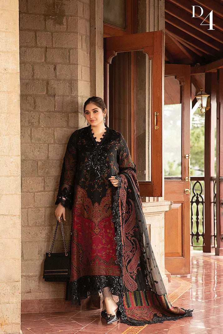 3PC LAWN PRINTED SHIRT WITH Chiffon PRINTED DUAPTTA - D4