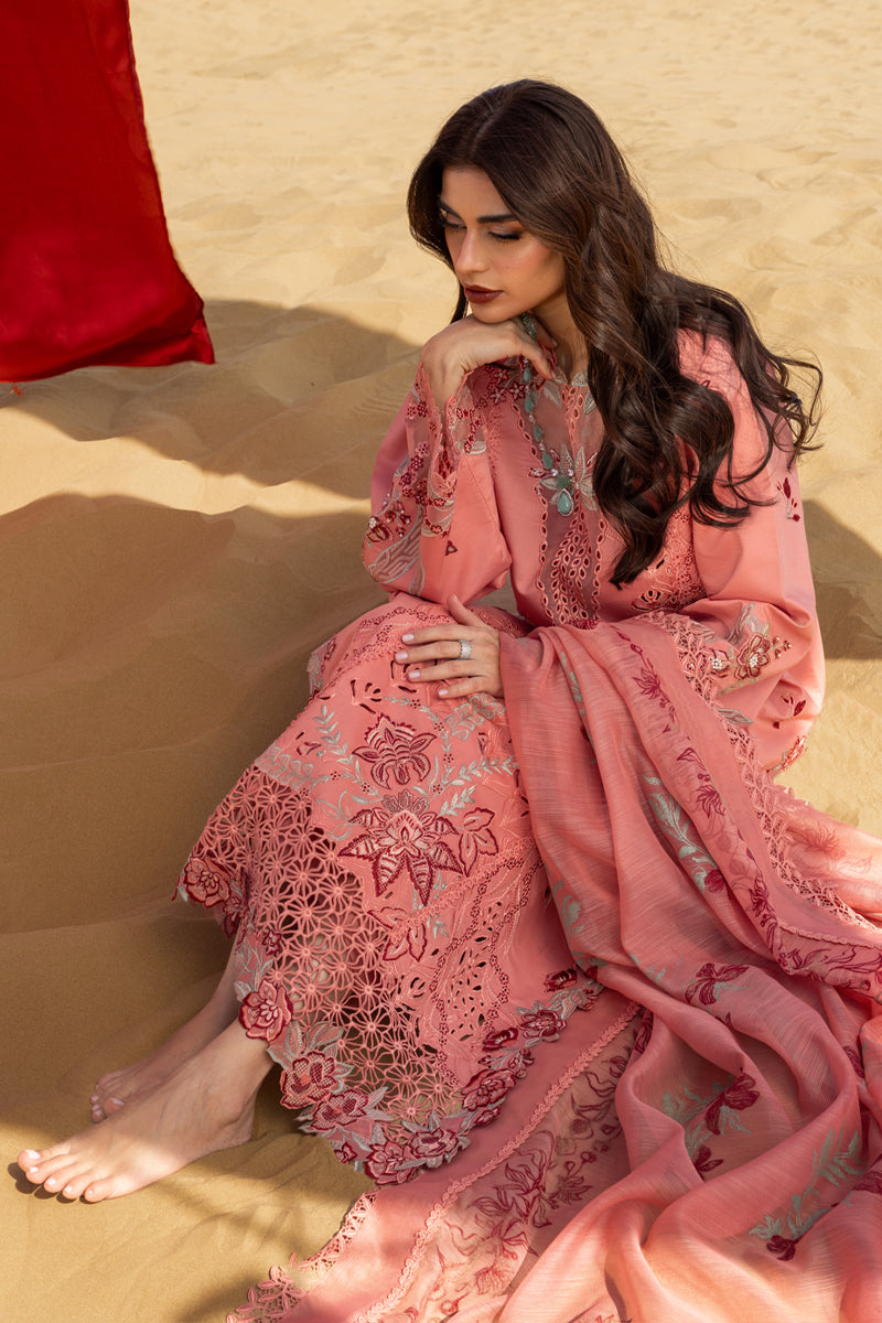 3PC LAWN CHIKANKARI EMBROIDERED SHIRT WITH KHAADI NET EMBROIDERED DUPATTA AND TROUSER -BIC-4775