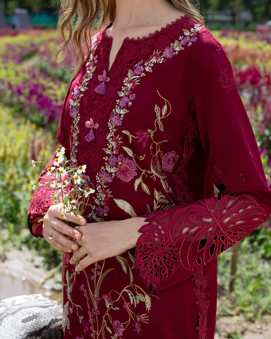 3PC LAWN Embroidered SHIRT WITH Printed Silk DUPATTA AND TROUSER - JN 201