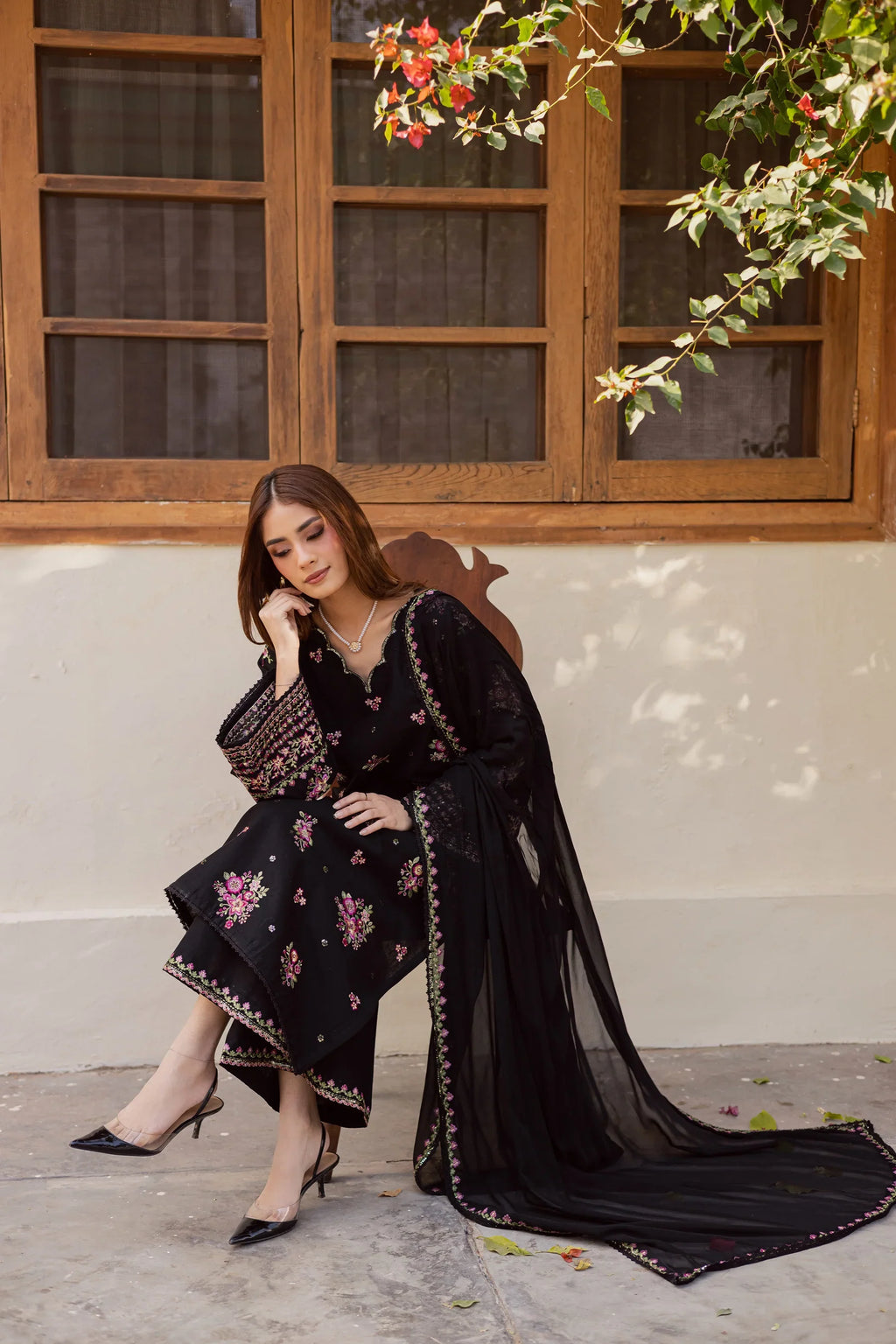 3PC LAWN EMBROIDERED SHIRT WITH CHIFFON EMBROIDERED DUPATTA AND EMB TROUSER-BIC-4766
