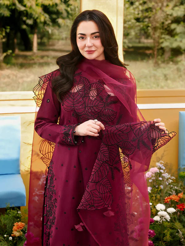 3PC LAWN SEQUIN EMBROIDERED SHIRT WITH KHADDI NET EMB DUPATTA AND EMB TROUSER-BIC-4805