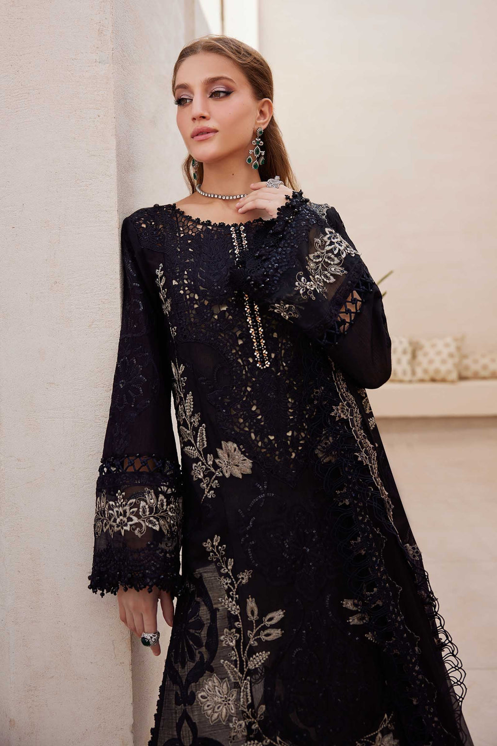 3PC LAWN EMBROIDERED SHIRT WITH  Chiffon EMBROIDERED Dupatta AND TROUSER - NK 7305 FT