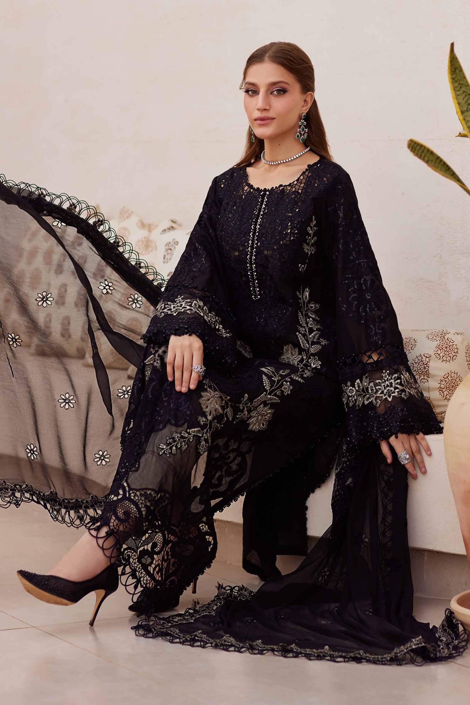 3PC LAWN EMBROIDERED SHIRT WITH  Chiffon EMBROIDERED Dupatta AND TROUSER - NK 7305 FT
