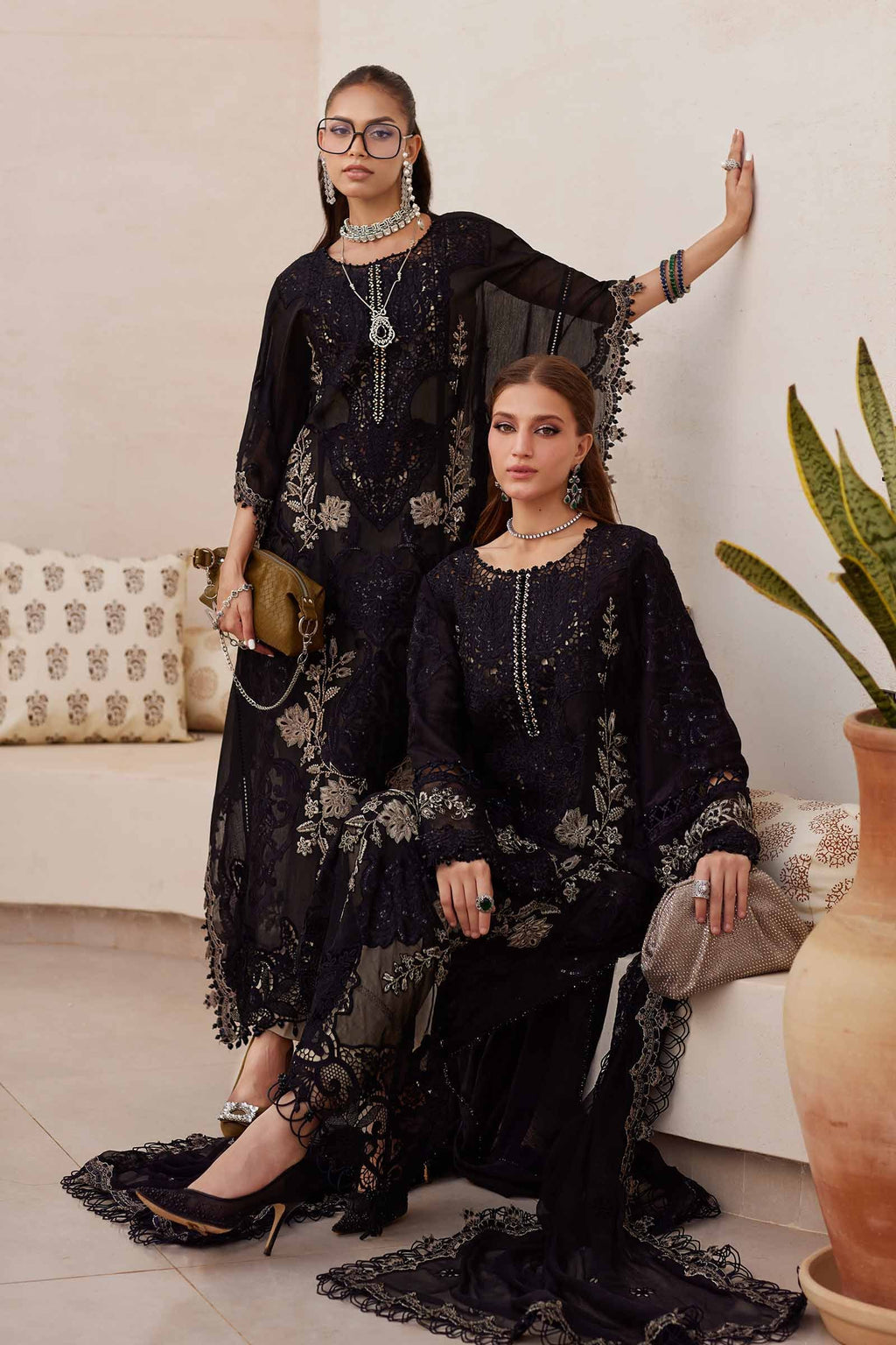 3PC LAWN EMBROIDERED SHIRT WITH  Chiffon EMBROIDERED Dupatta AND TROUSER - NK 7305 FT