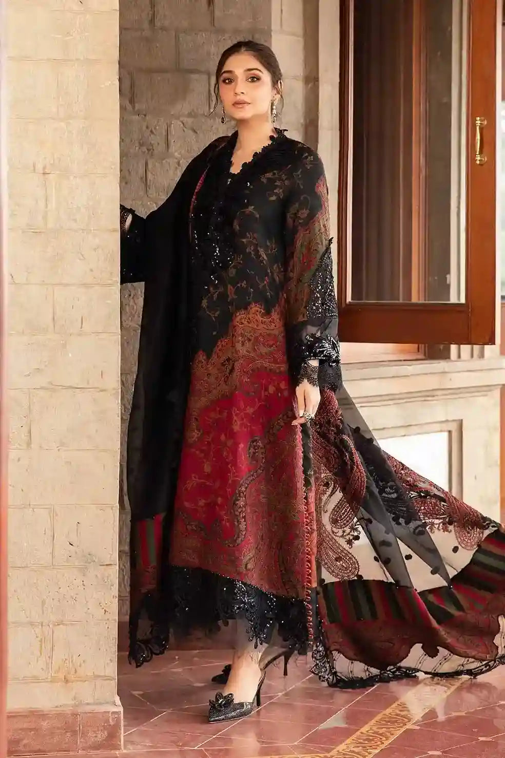 3PC LAWN PRINTED SHIRT WITH Chiffon PRINTED DUAPTTA - D4