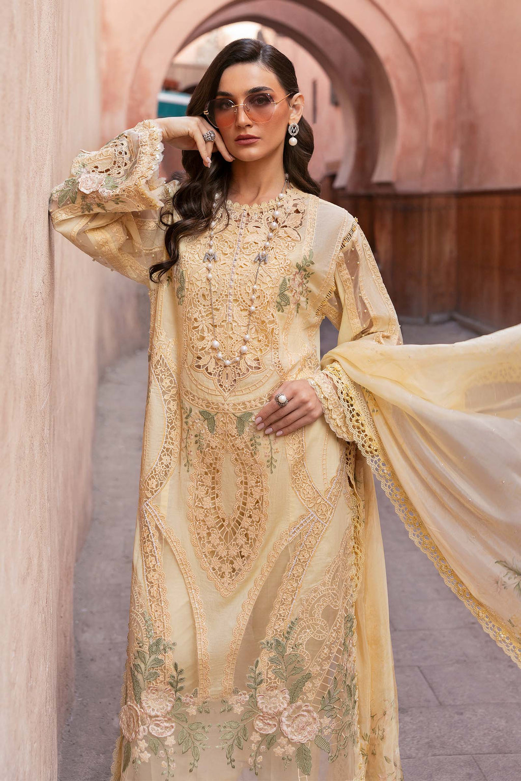 Lawn-3PC Embroidered With Chiffon Digital Printed Dupatta - 5269 FS