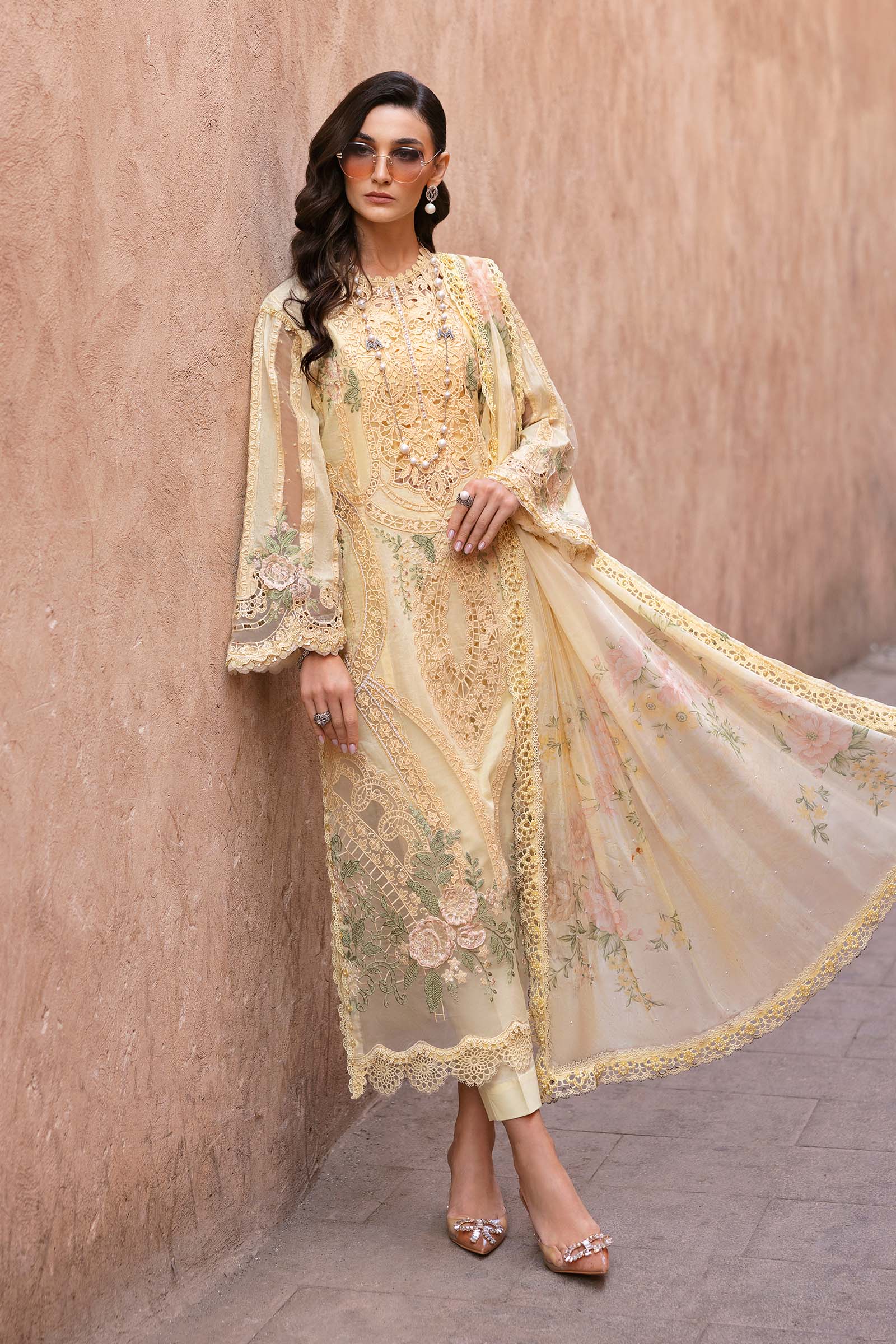 Lawn-3PC Embroidered With Chiffon Digital Printed Dupatta - 5269 FS