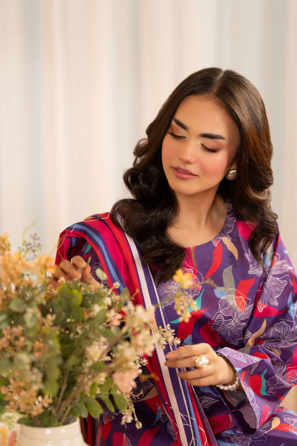 3PC LAWN PRINTED SHIRT WITH LAWN PRINT DUPATTA AND CAMBRIC TROUSER-P-4506