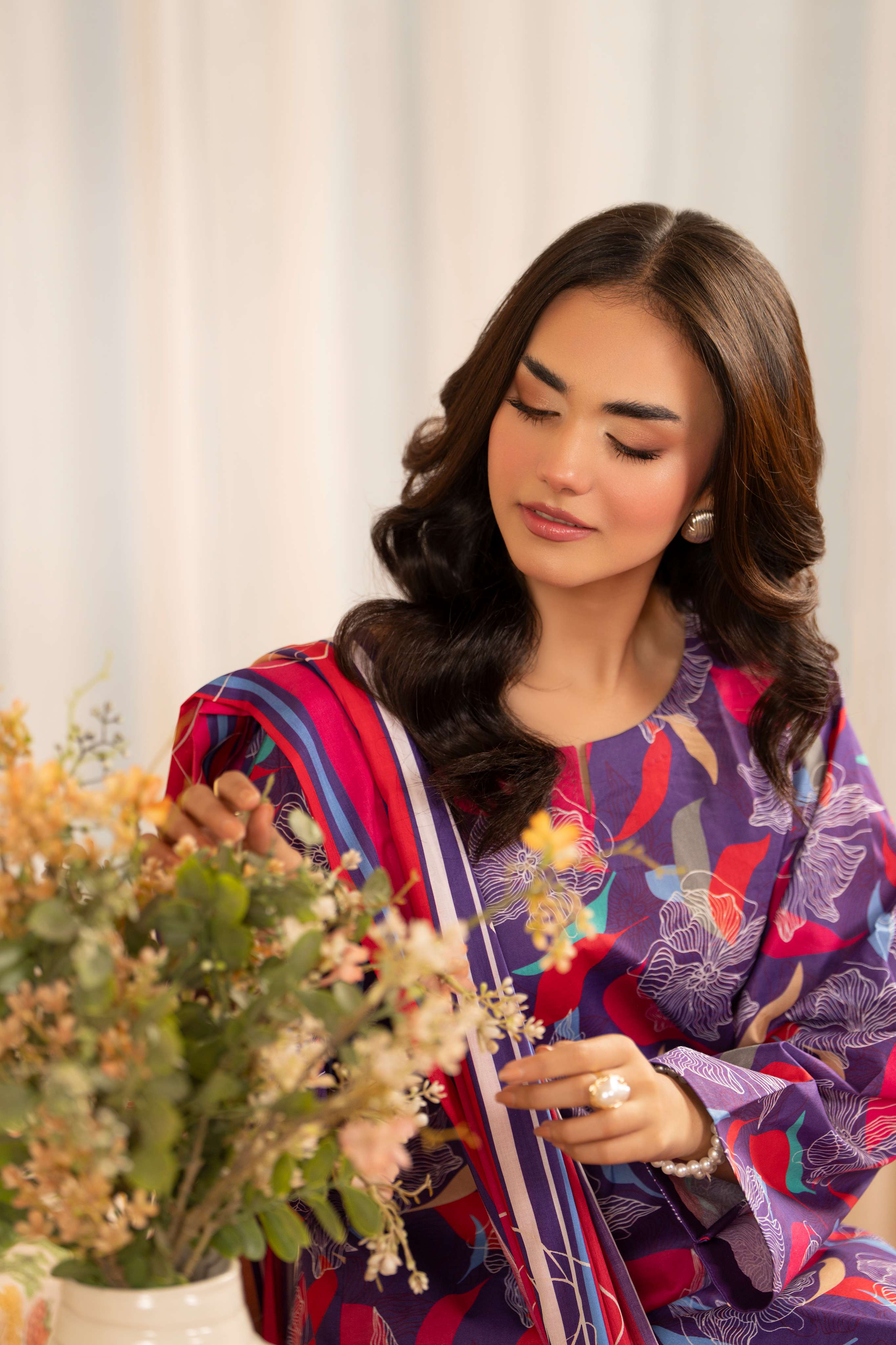 3PC LAWN PRINTED SHIRT WITH LAWN PRINT DUPATTA AND CAMBRIC TROUSER-P-4506