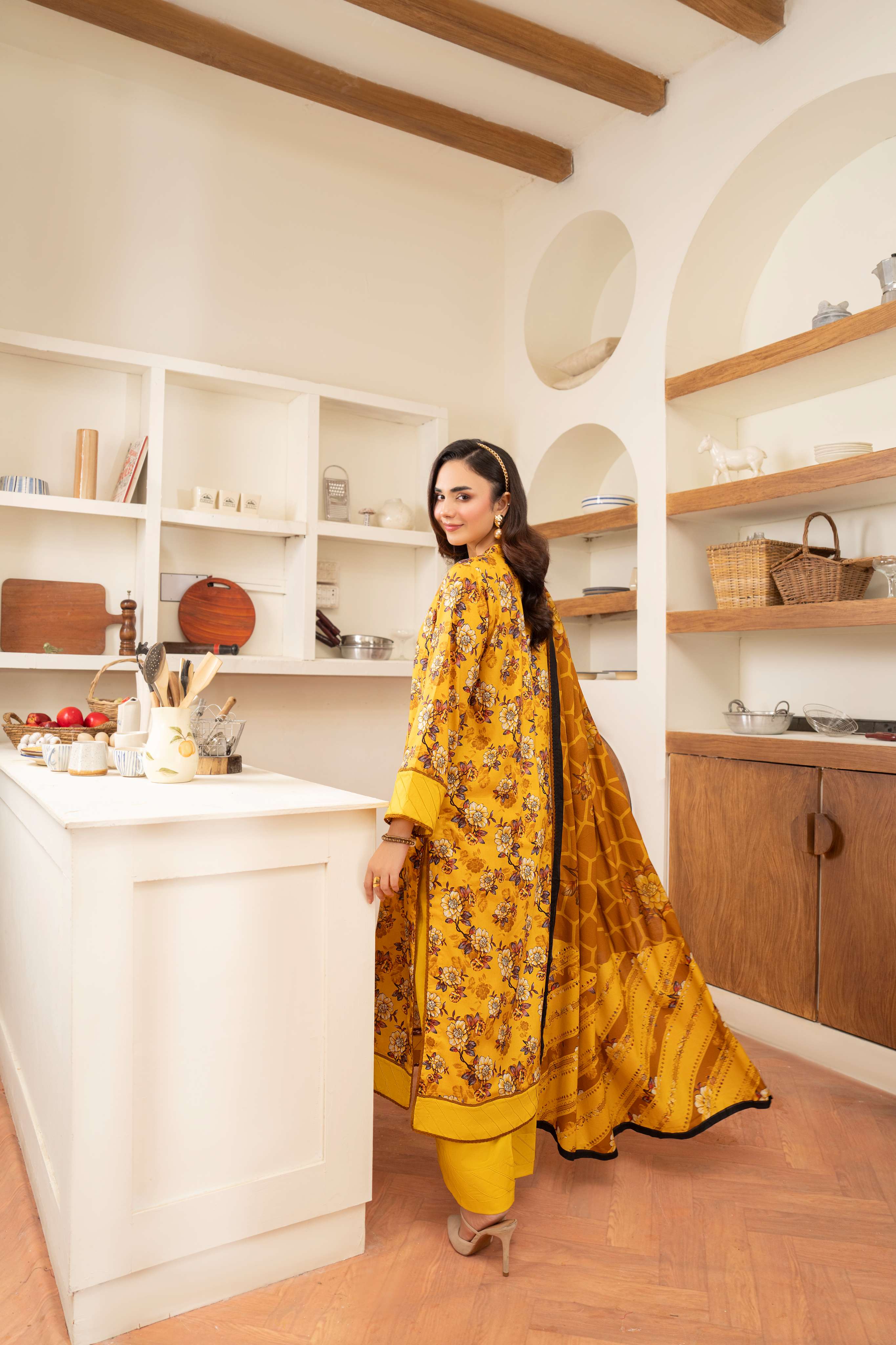 3PC LAWN PRINTED SHIRT WITH LAWN PRINT DUPATTA AND CAMBRIC TROUSER-P-4501