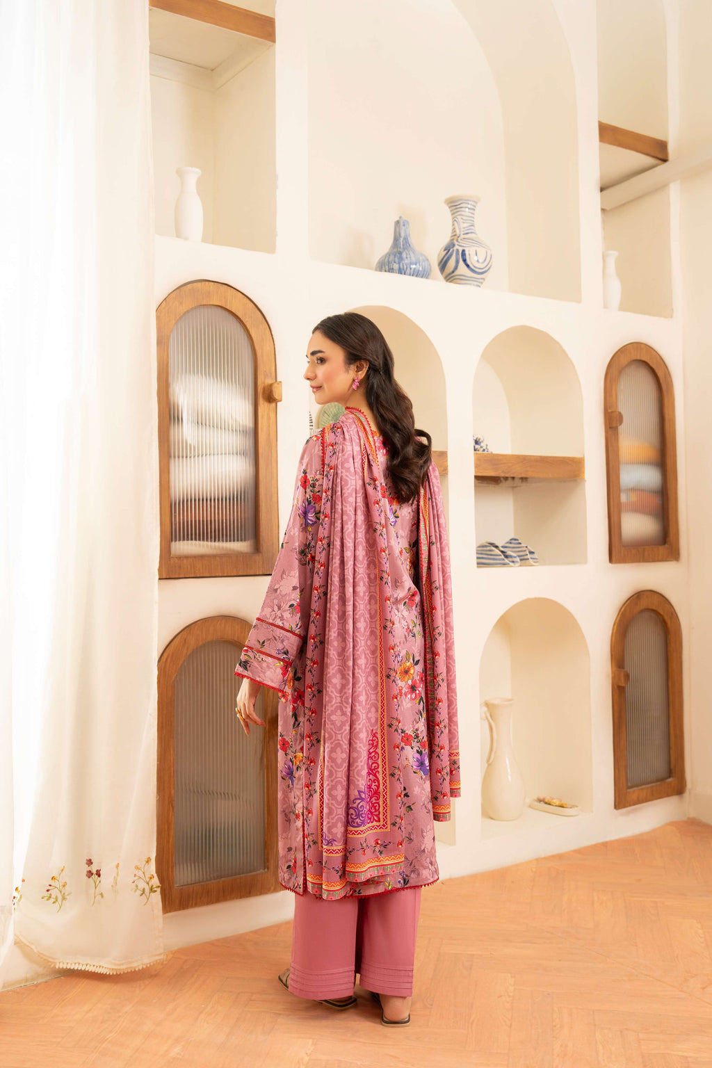 3PC LAWN PRINTED SHIRT WITH LAWN PRINT DUPATTA AND CAMBRIC TROUSER-P-4502