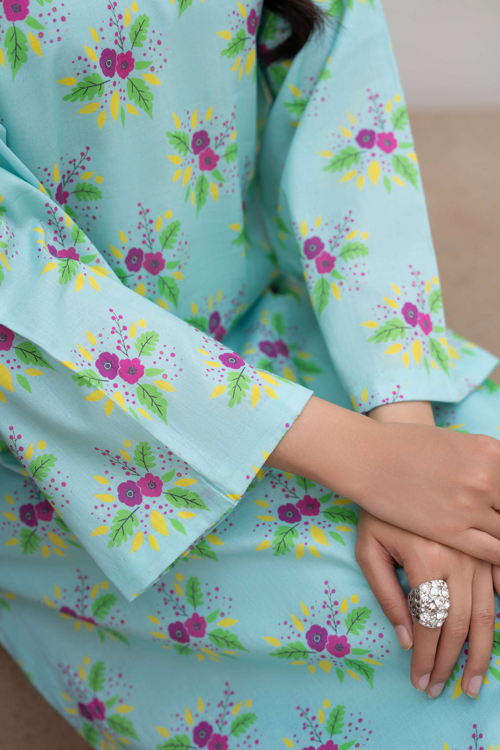 3PC LAWN PRINTED SHIRT WITH LAWN PRINT DUPATTA AND CAMBRIC TROUSER-P-4514