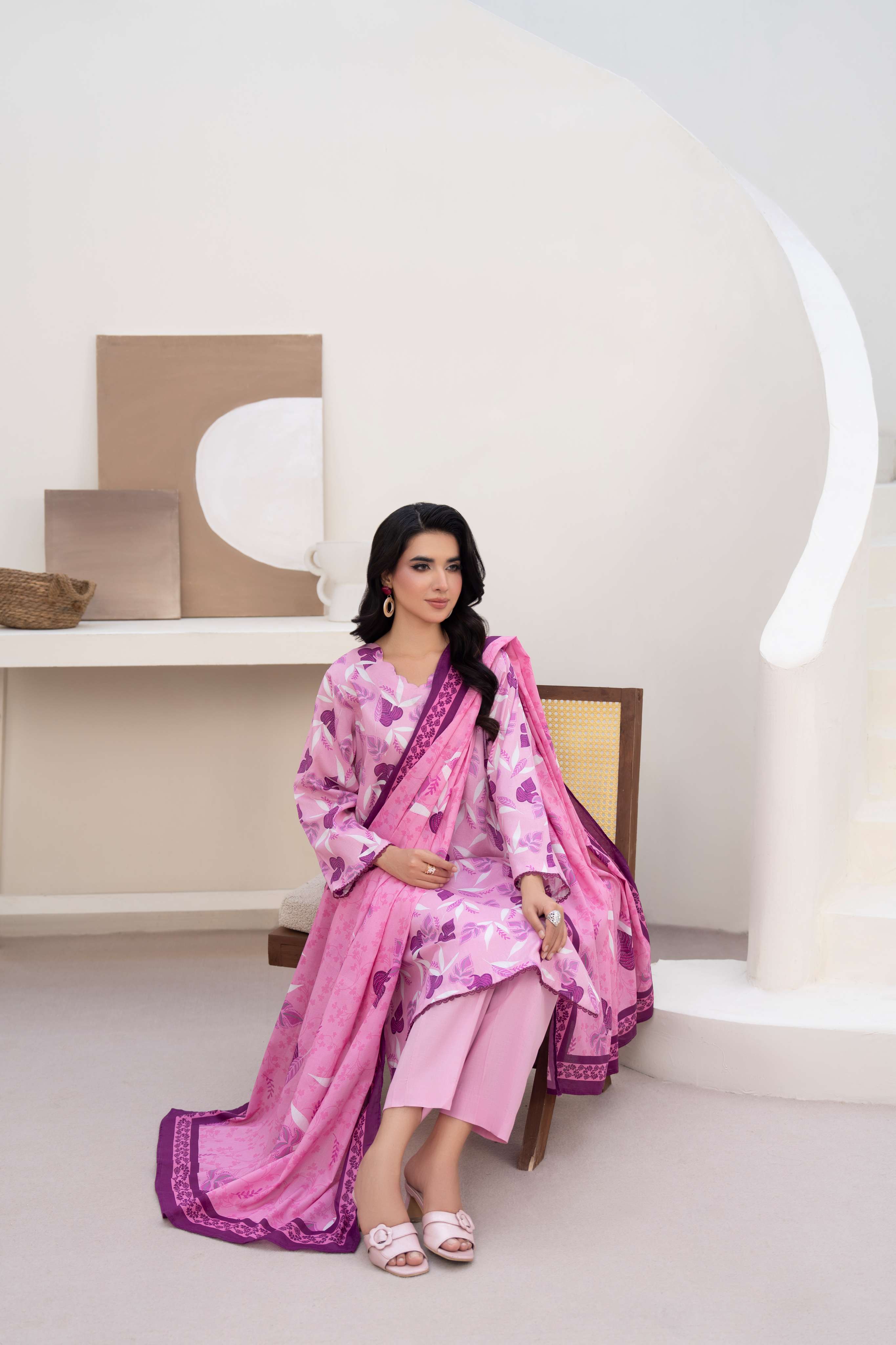 3PC LAWN PRINTED SHIRT WITH LAWN PRINT DUPATTA AND CAMBRIC TROUSER-P-4515