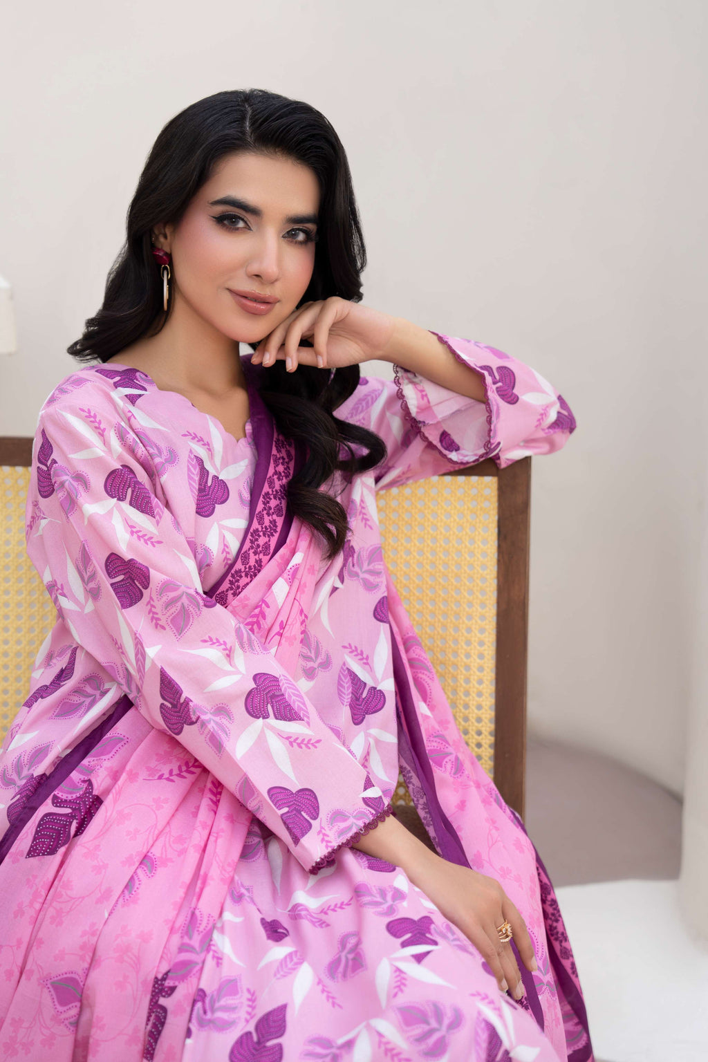 3PC LAWN PRINTED SHIRT WITH LAWN PRINT DUPATTA AND CAMBRIC TROUSER-P-4515