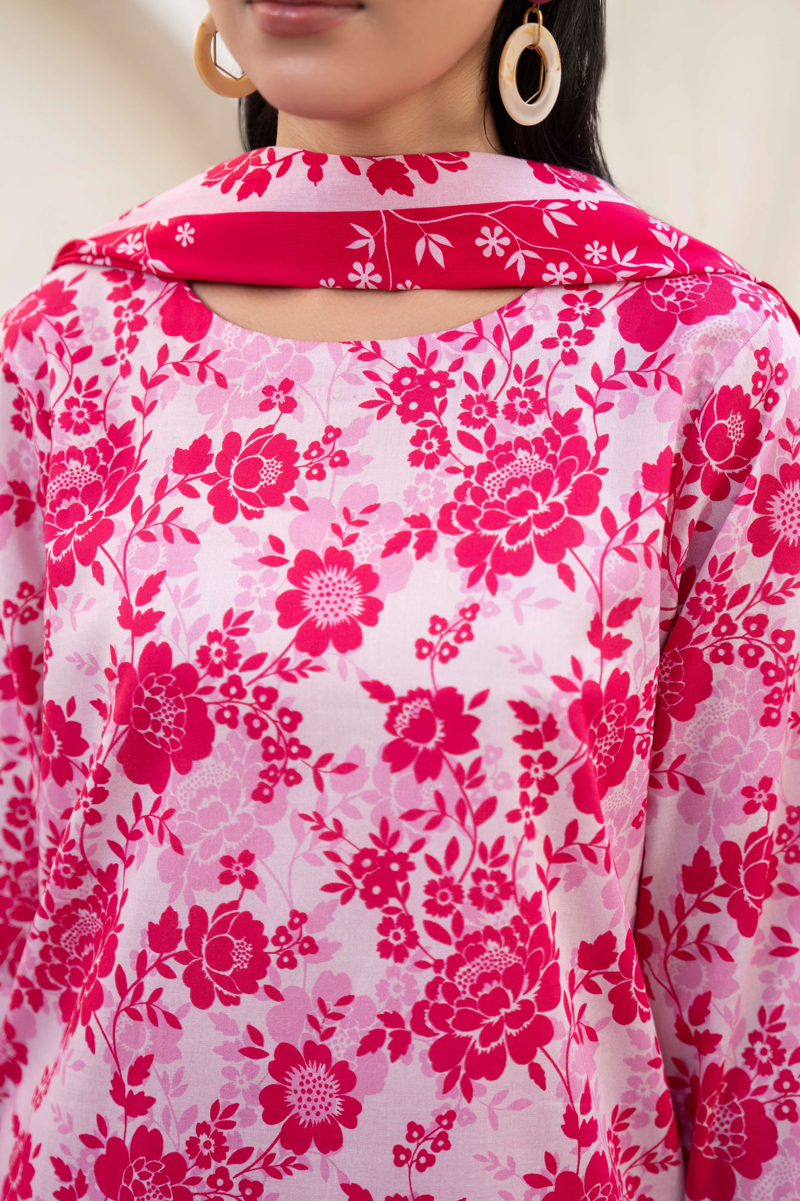 3PC LAWN PRINTED SHIRT WITH LAWN PRINT DUPATTA AND CAMBRIC TROUSER-P-4517