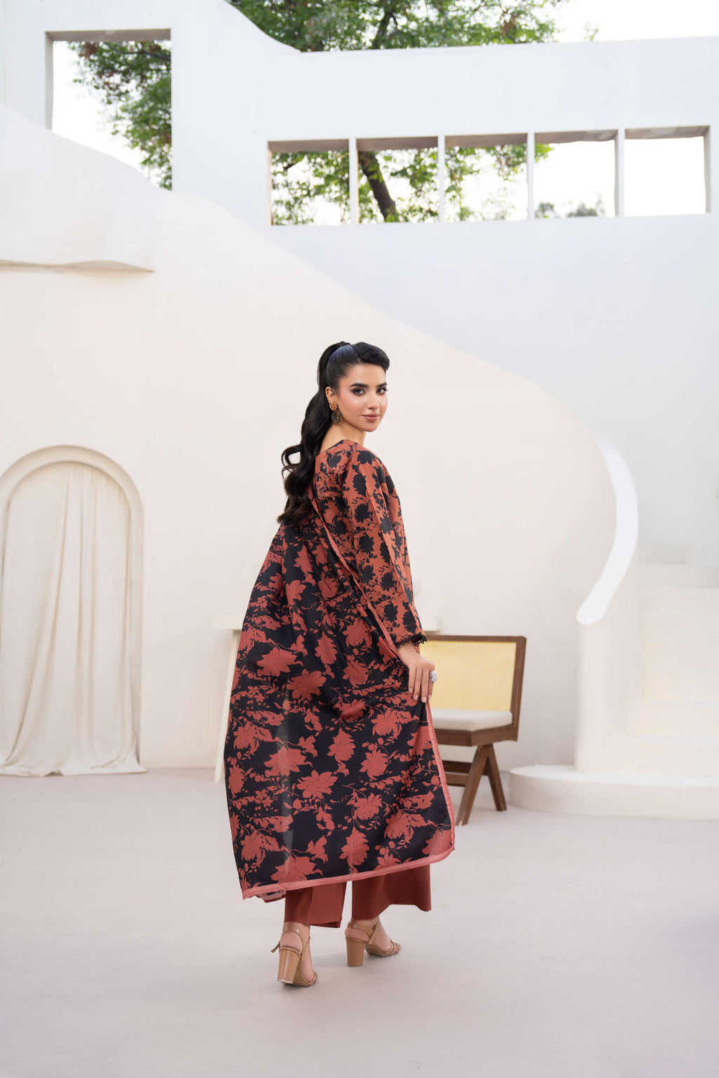 3PC LAWN PRINTED SHIRT WITH LAWN PRINT DUPATTA AND CAMBRIC TROUSER-P-4518
