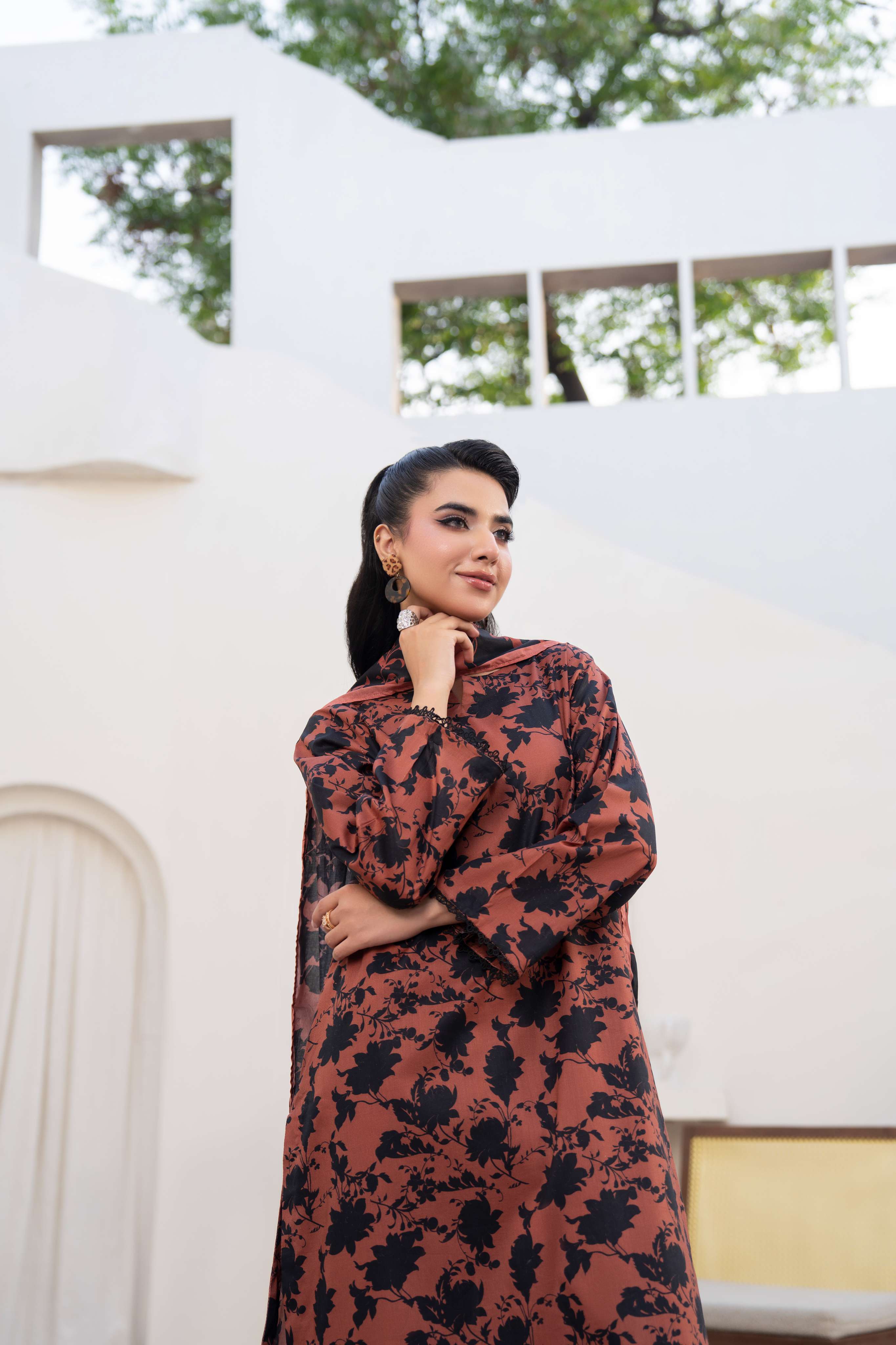 3PC LAWN PRINTED SHIRT WITH LAWN PRINT DUPATTA AND CAMBRIC TROUSER-P-4518
