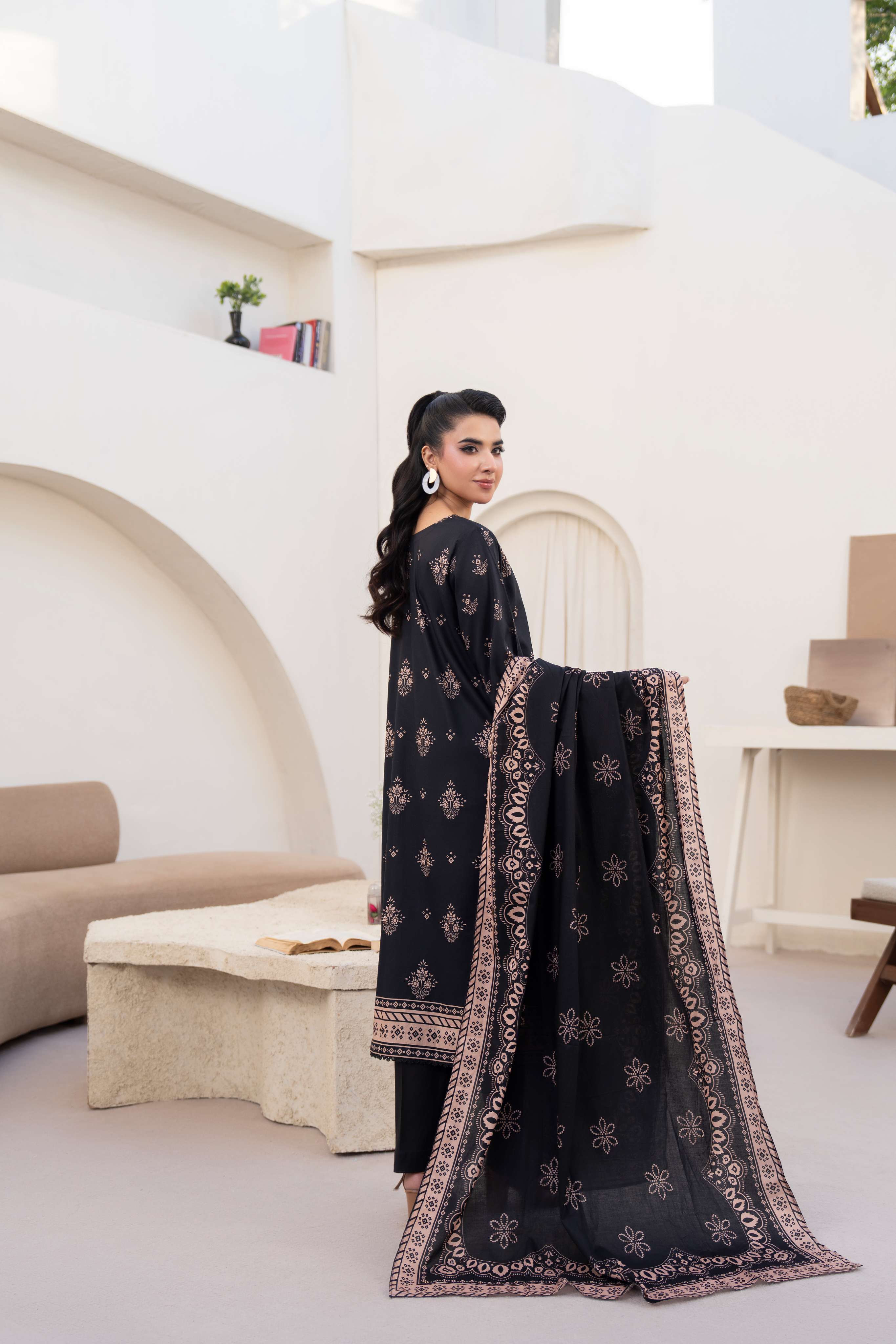 3PC LAWN PRINTED SHIRT WITH LAWN PRINT DUPATTA AND CAMBRIC TROUSER-P-4519