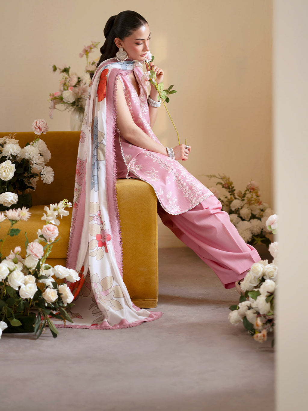 Lawn-3PC Embroidered With Chiffon Digital Printed Dupatta-5224 FS