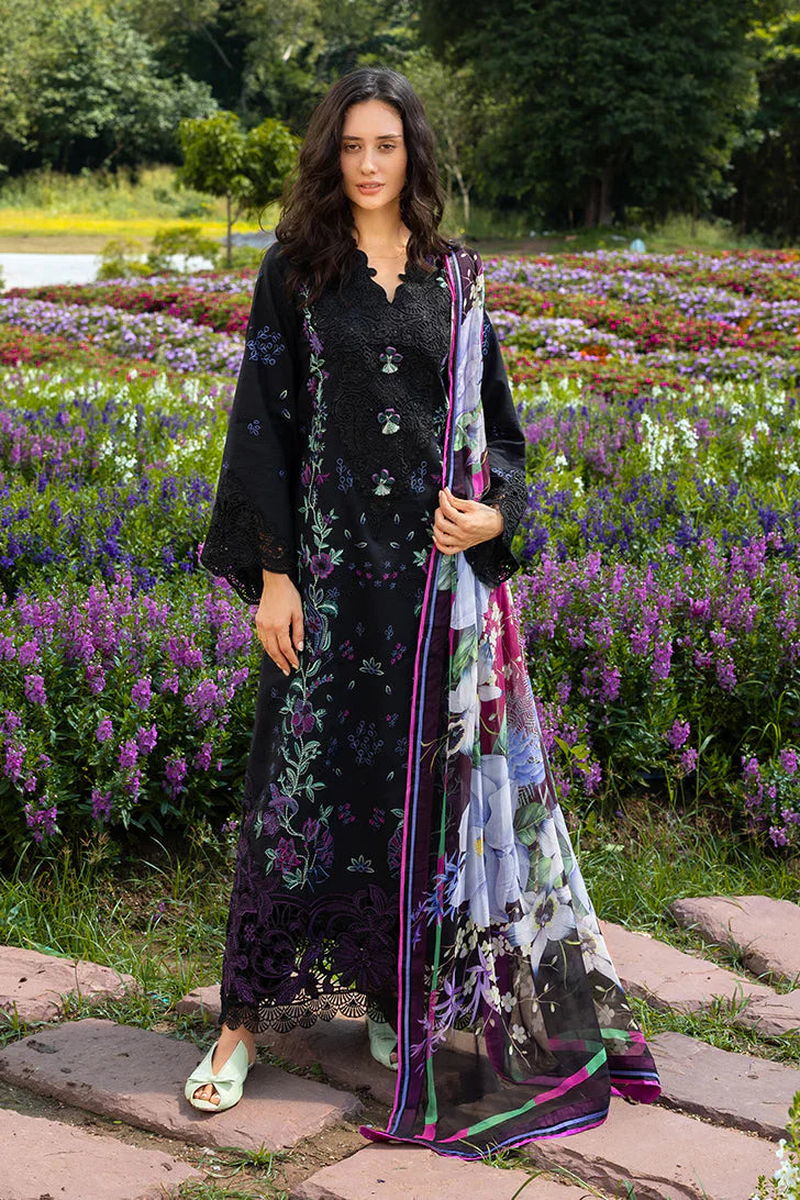 3PC LAWN Embroidered SHIRT WITH Printed Silk DUPATTA AND TROUSER - JN 202