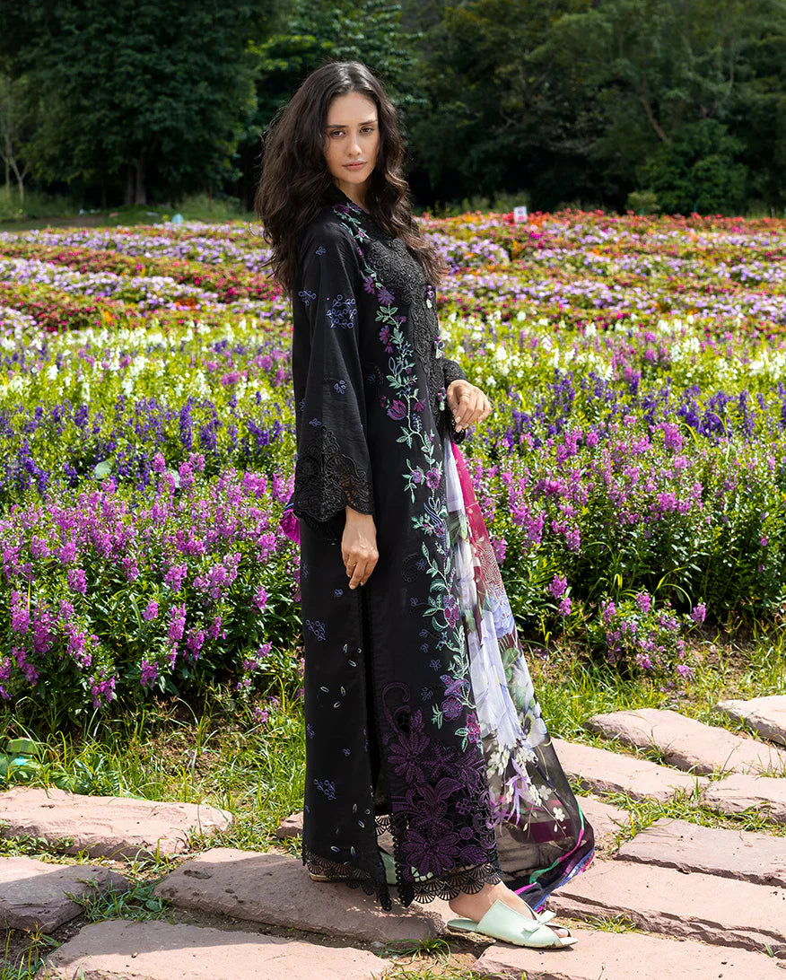 3PC LAWN Embroidered SHIRT WITH Printed Silk DUPATTA AND TROUSER - JN 202