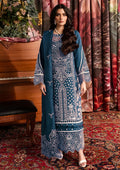 3PC CHIKANKAARI LAWN LASER WORK EMBROIDERED SHIRT WITH KHADDI NET EMBROIDERED DUPATTA AND TROUSER-BIC-4712